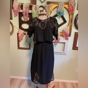 Vintage 80s Pearls Top And Skirt Set